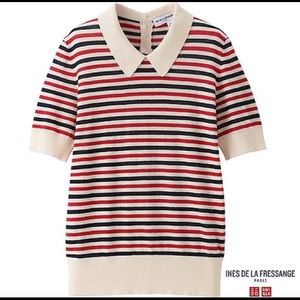 Ines De La Fressange Polo Short-Sleeve Sweater